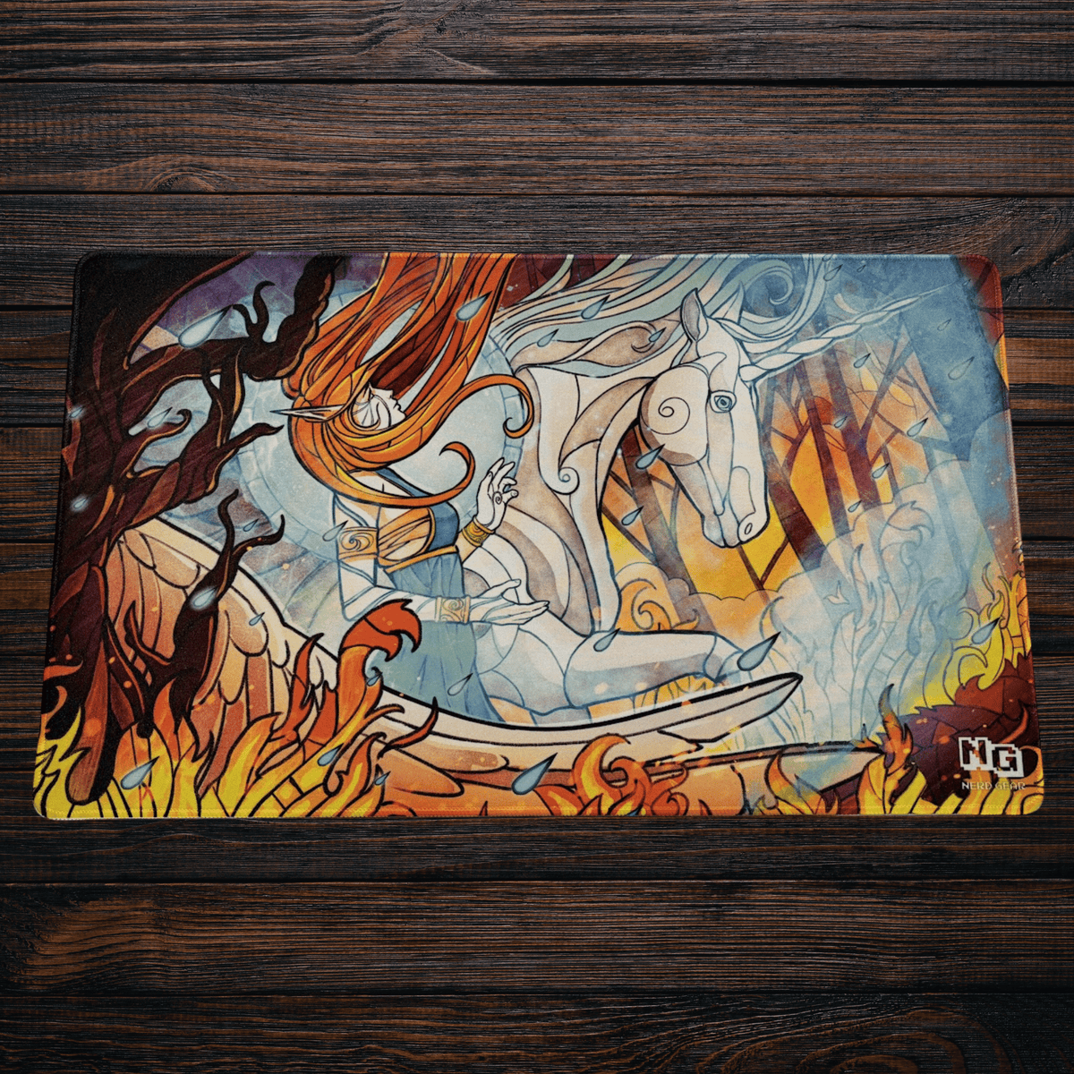 Celestial Ember Maiden - Premium TCG Playmat - MTO - Nerd Gear Gaming Inc.