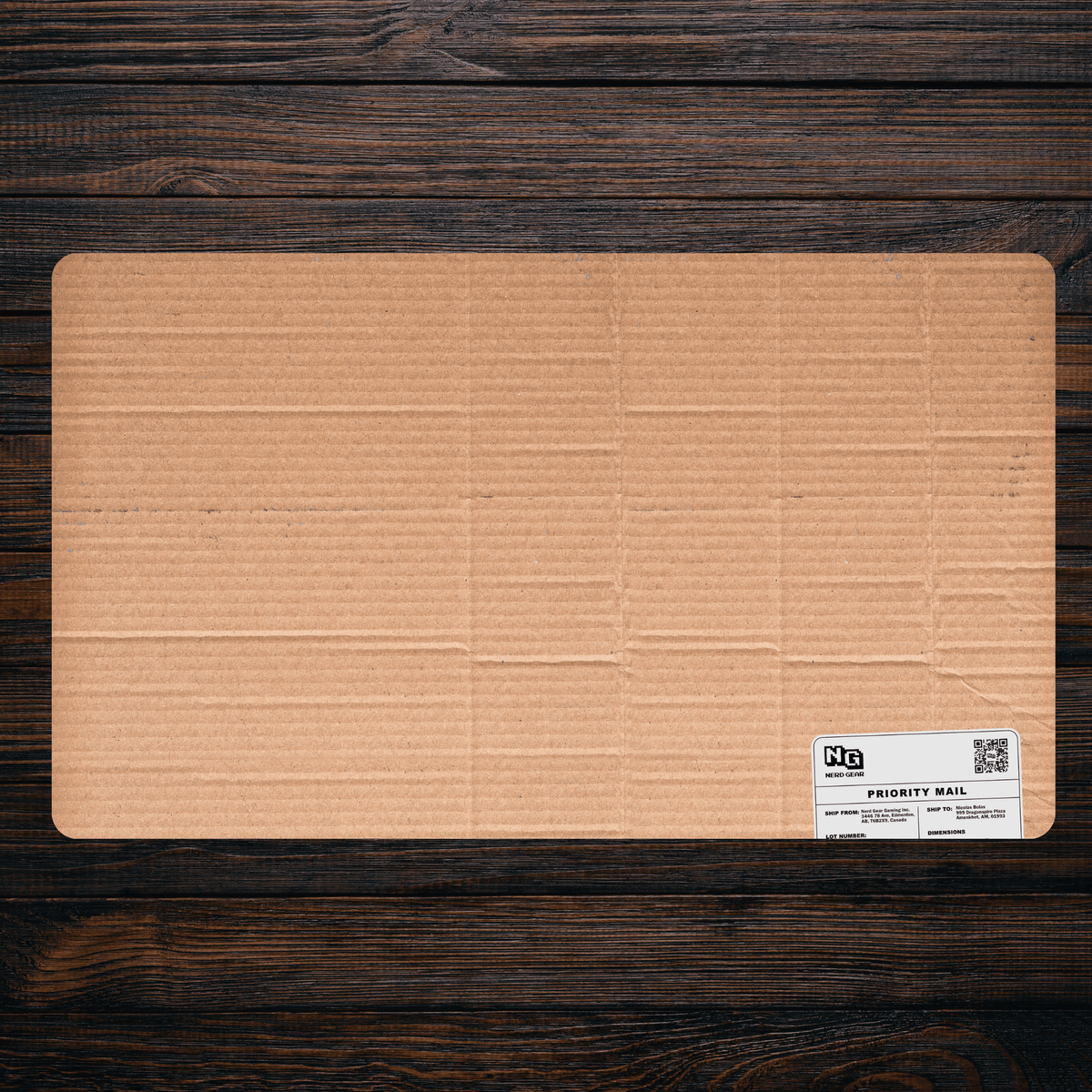 Crisp Cardboard with Label - Premium TCG Playmat - MTO - Nerd Gear Gaming Inc.