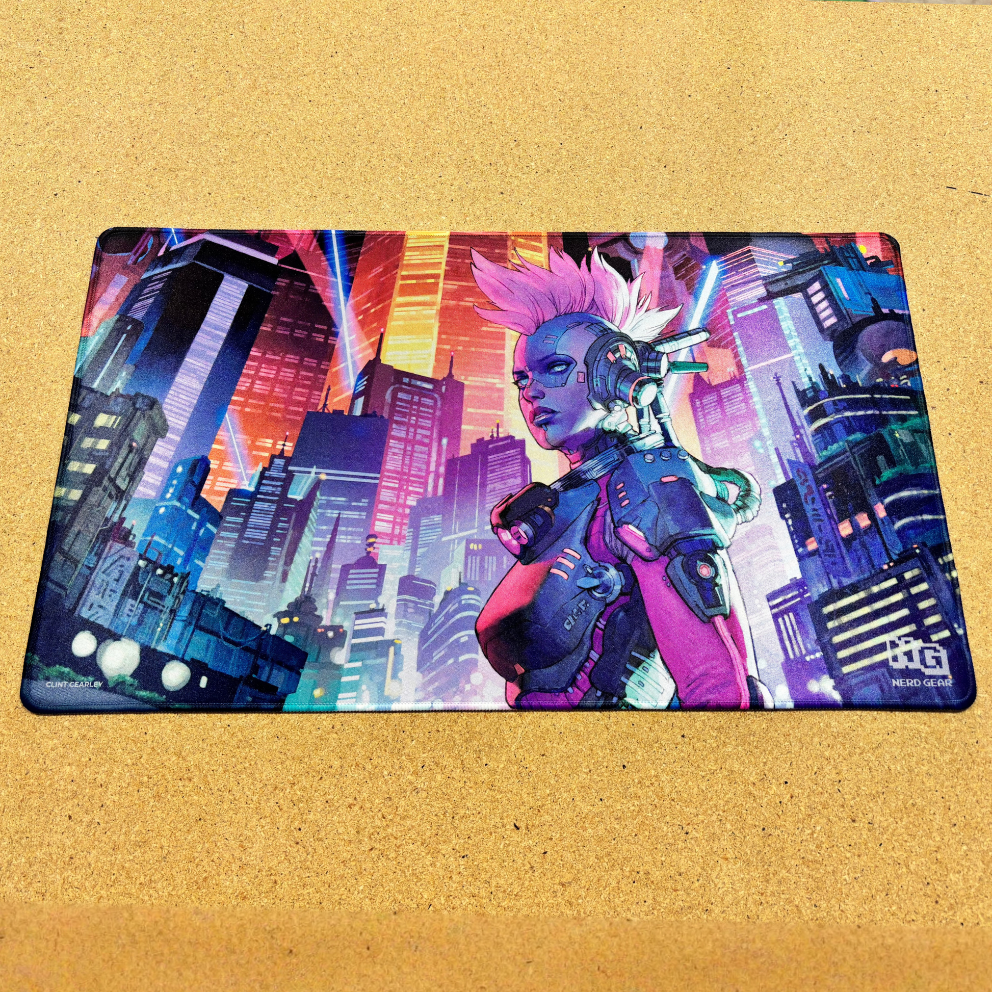 Cyberpunk - Clint Cearley - Premium TCG Playmat - MTO - Nerd Gear Gaming Inc.