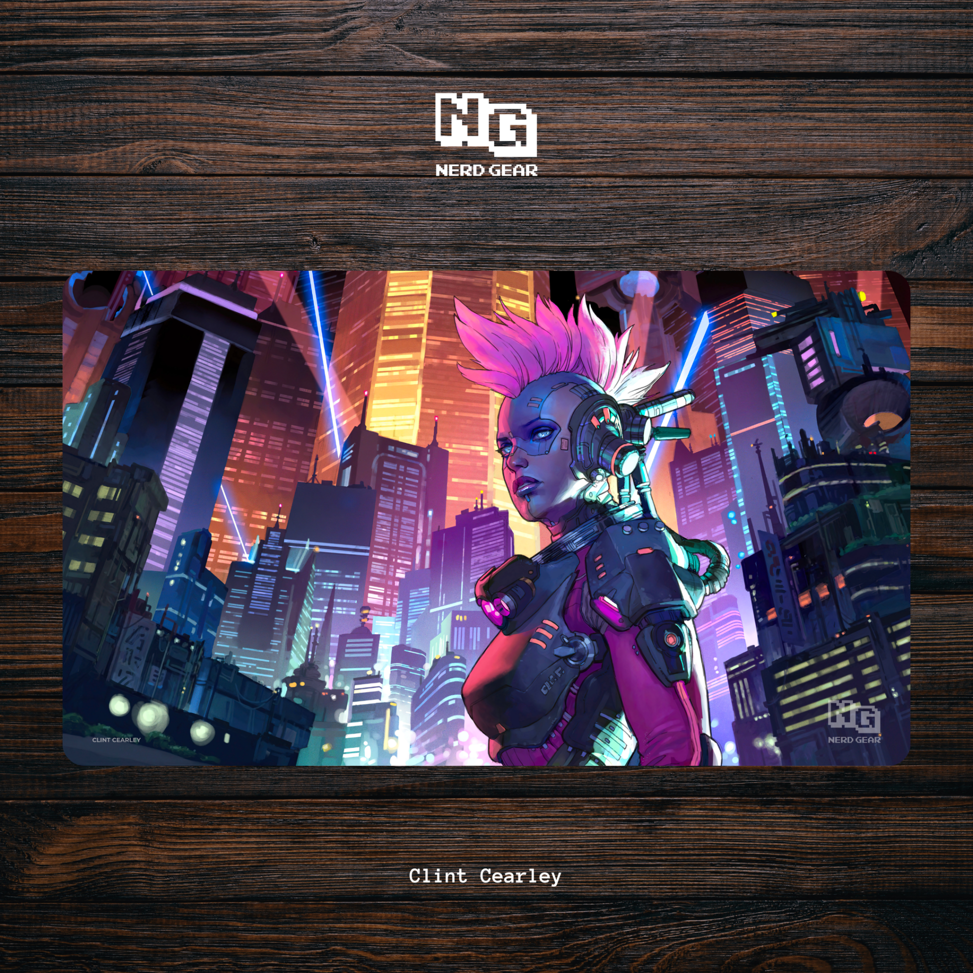 Cyberpunk - Clint Cearley - Premium TCG Playmat - MTO - Nerd Gear Gaming Inc.