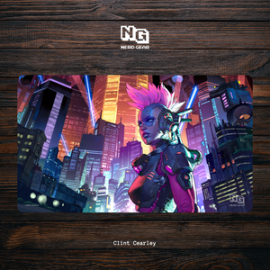 Cyberpunk - Clint Cearley - Premium TCG Playmat - MTO - Nerd Gear Gaming Inc.