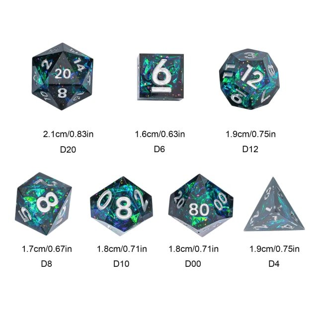 Galaxy Rift – 7pc Handmade Sharp Edge Resin Dice Set - Nerd Gear Gaming Inc.