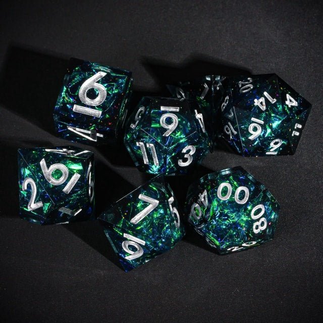 Galaxy Rift – 7pc Handmade Sharp Edge Resin Dice Set - Nerd Gear Gaming Inc.