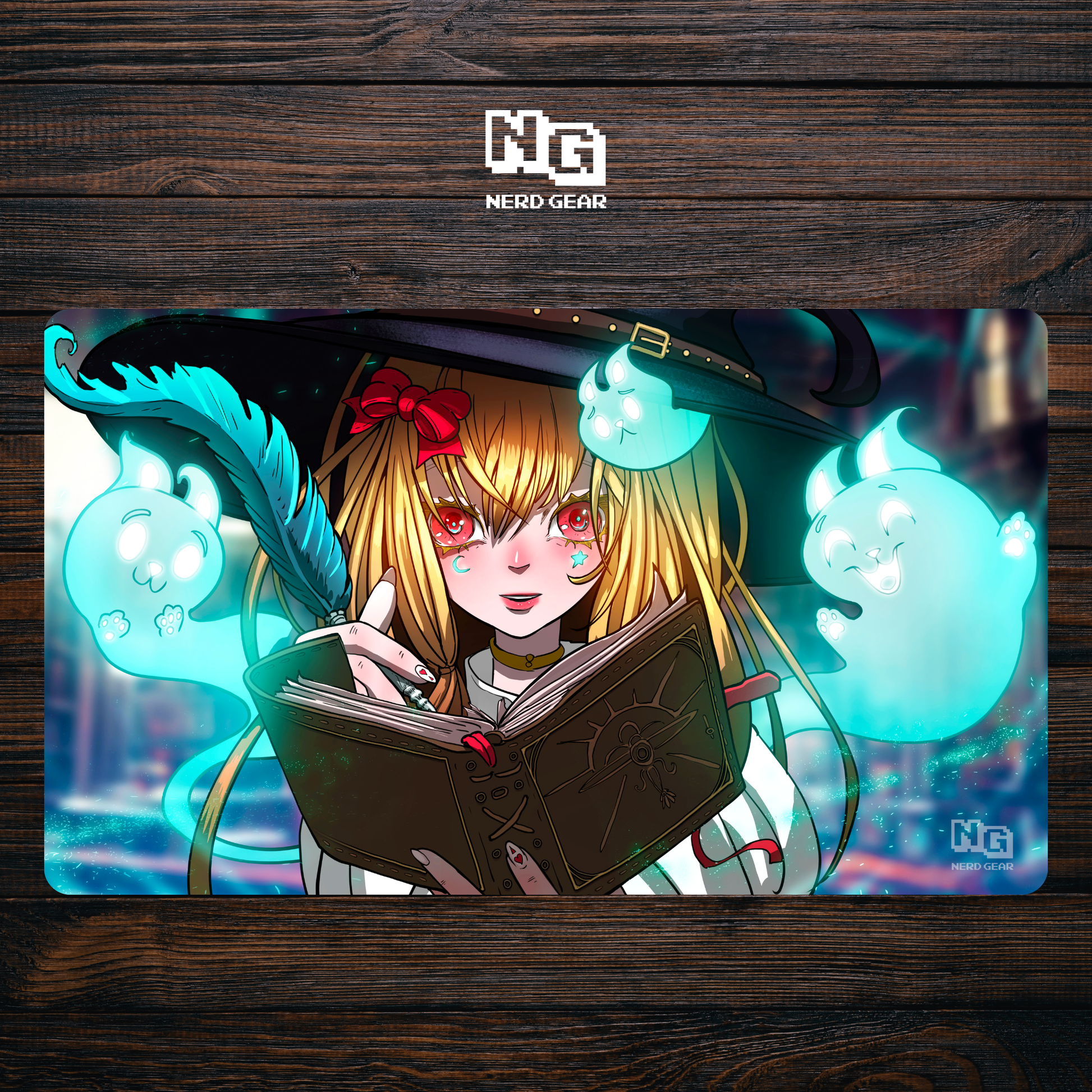 Ghost - Cat Grimoire - Premium TCG Playmat - MTO - Nerd Gear Gaming Inc.