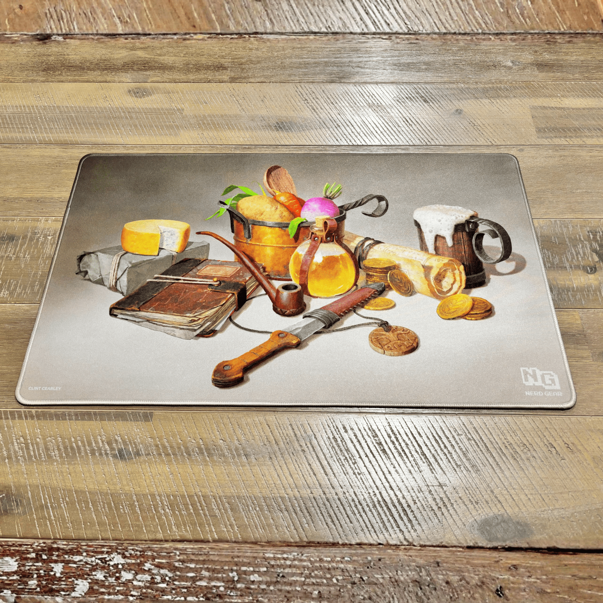 Halfling Adventure - Clint Cearley - Premium TCG Playmat - MTO - Nerd Gear Gaming Inc.