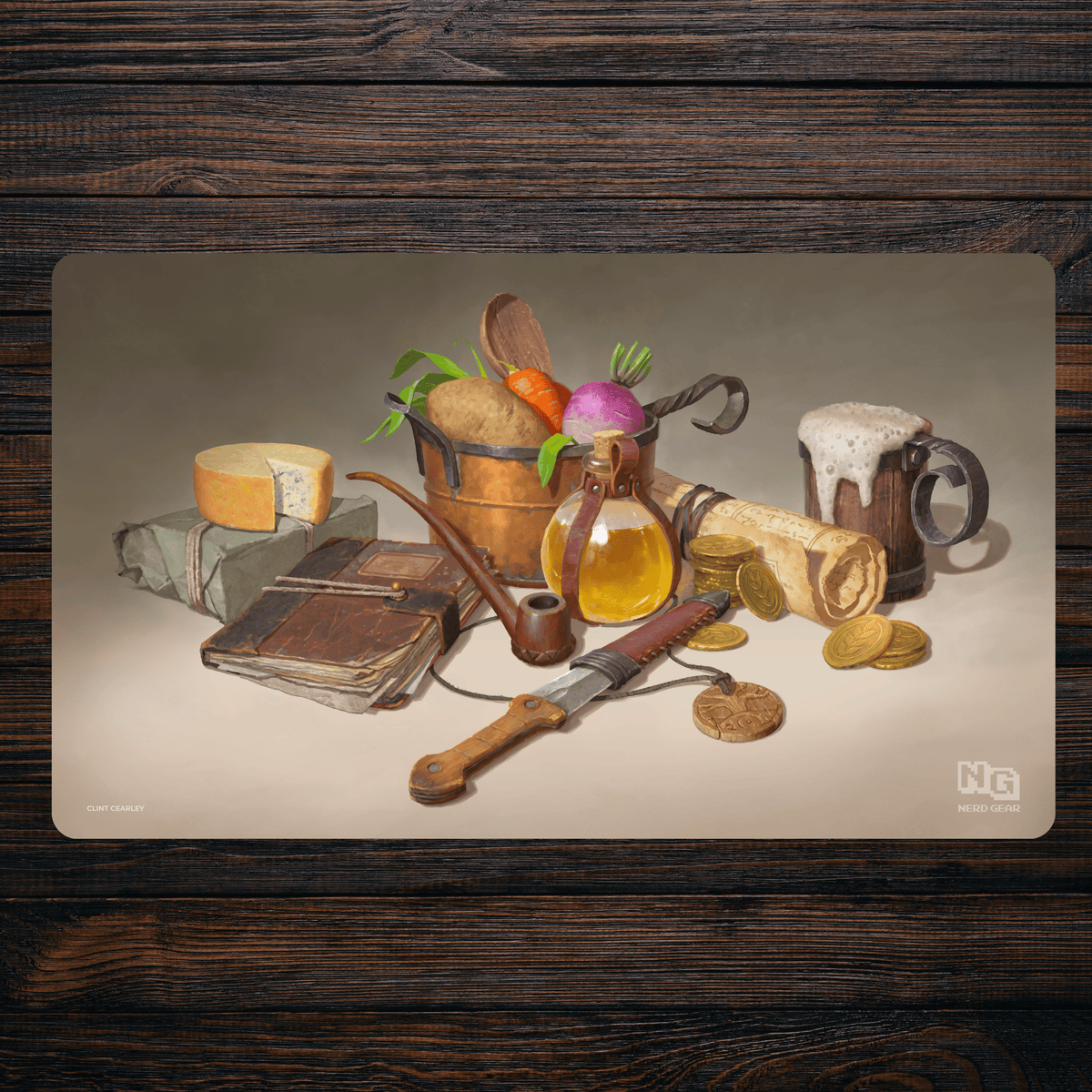 Halfling Adventure - Clint Cearley - Premium TCG Playmat - MTO - Nerd Gear Gaming Inc.