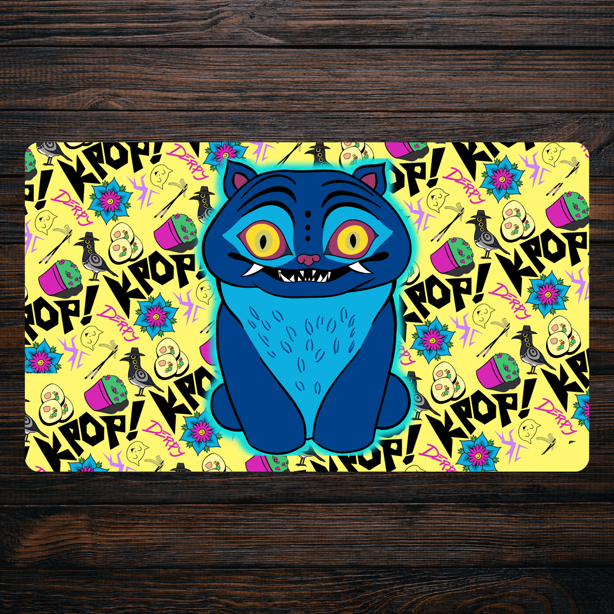KPOP Derpy Cat - Premium TCG Playmat - MTO - Nerd Gear Gaming Inc.