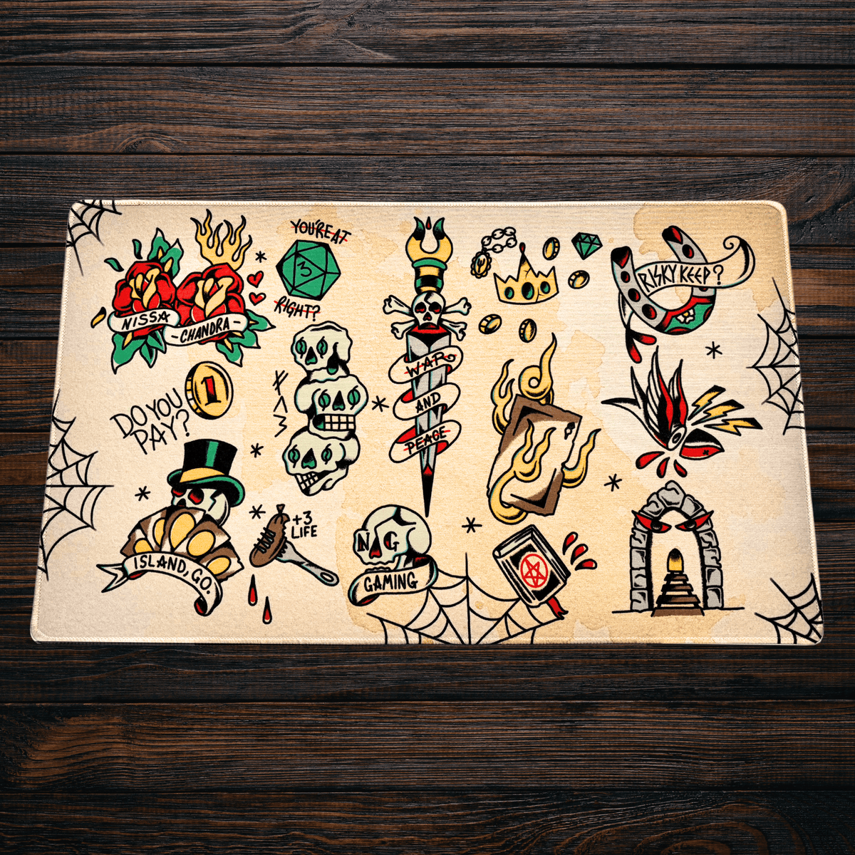 Mr. Dom Tattoo Premium MTG Playmat - MTO - Nerd Gear Gaming Inc.