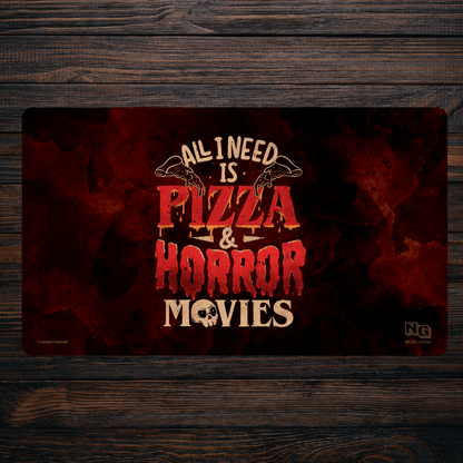 Pizza & Horror Movies - EduEly Designs - Premium TCG Playmat - MTO - Nerd Gear Gaming Inc.