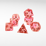 Premium Colored Pink / Orange – 7pc Handmade Sharp Edge Resin Dice Set - Nerd Gear Gaming Inc.