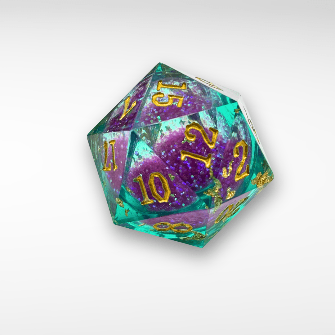 Siren's Quicksand – 7pc Handmade Sharp Edge Resin Dice Set - Nerd Gear Gaming Inc.