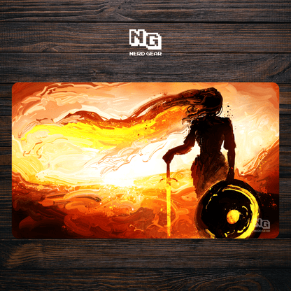 Solstice Valkyrie - Premium TCG Playmat - MTO - Nerd Gear Gaming Inc.