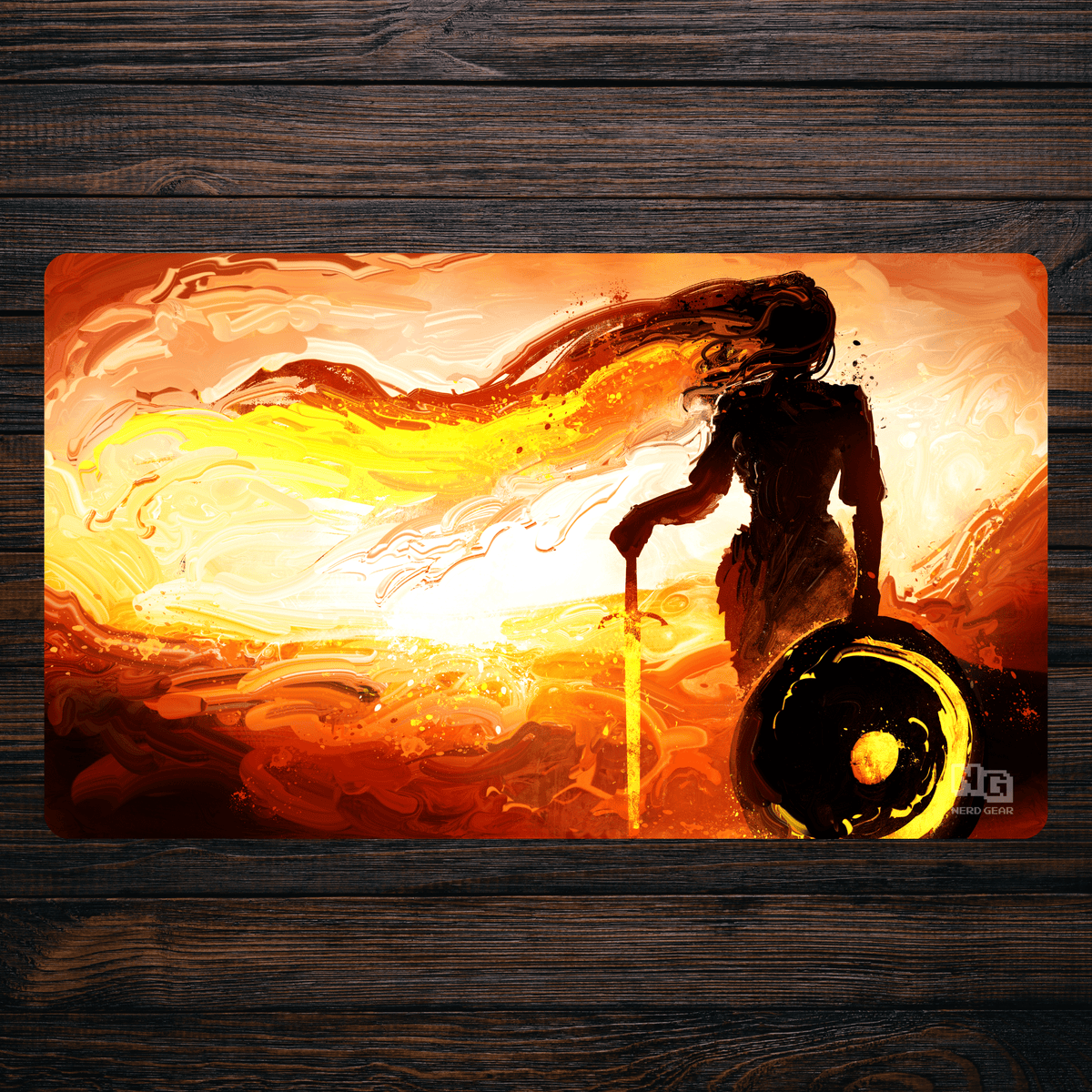 Solstice Valkyrie - Premium TCG Playmat - MTO - Nerd Gear Gaming Inc.