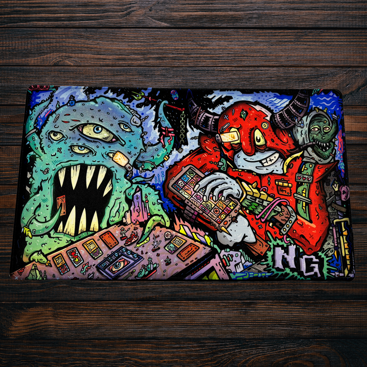 Tabletop Turmoil - Premium TCG Playmat - MTO - Nerd Gear Gaming Inc.