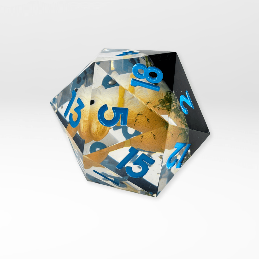 The Corgi Caprice - 55mm Handmade Resin D20 Dice - Nerd Gear Gaming Inc.