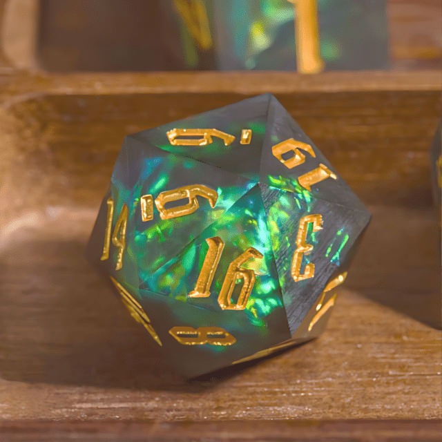 The Hollow Fog – 7pc Handmade Sharp Edge Resin Dice Set - Nerd Gear Gaming Inc.