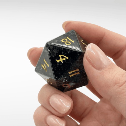The Obsidian Fissure — 35mm Oversized Glass D20 - Nerd Gear Gaming Inc.