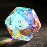 The Prism Crown — 30mm Diamond-Cut Glass D20 - Nerd Gear Gaming Inc.