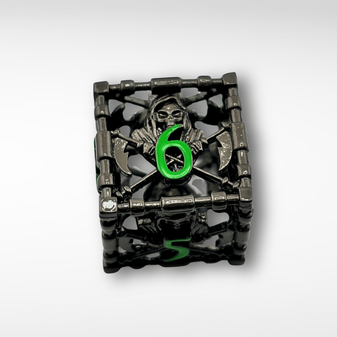 The Reaper – 7pc Hollow Metal Dice Set - Nerd Gear Gaming Inc.
