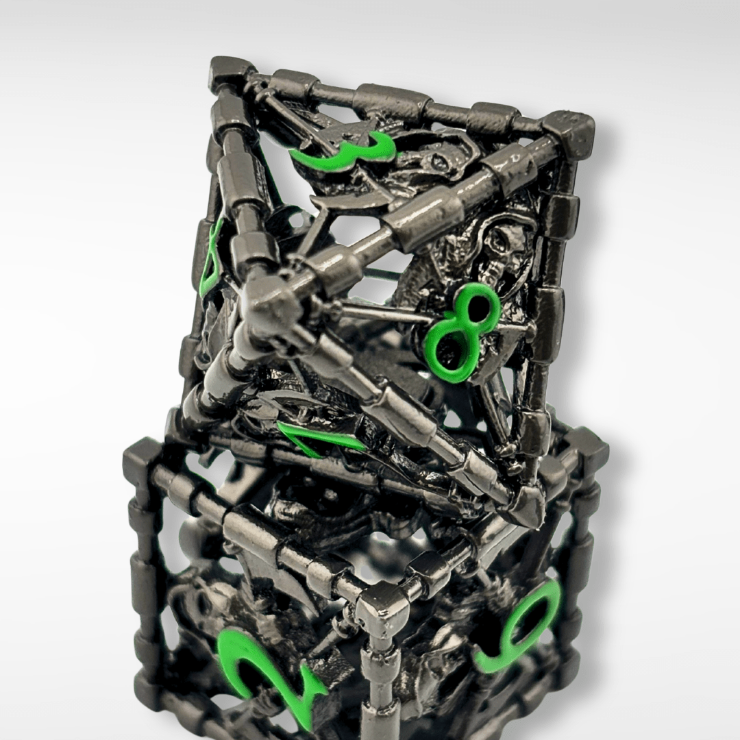 The Reaper – 7pc Hollow Metal Dice Set - Nerd Gear Gaming Inc.