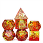 Wildfire Core – 7pc Sharp Edge Resin Dice Set - Nerd Gear Gaming Inc.
