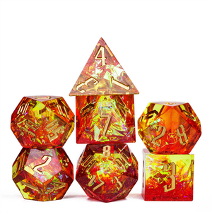 Wildfire Core – 7pc Sharp Edge Resin Dice Set - Nerd Gear Gaming Inc.